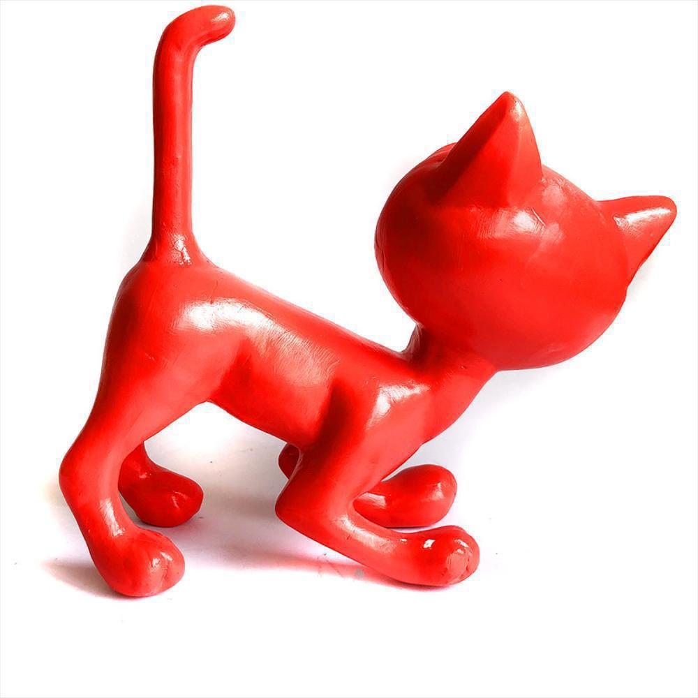 Figura Decorativa Gato Rojo. Egg Productos De Paz. img #3