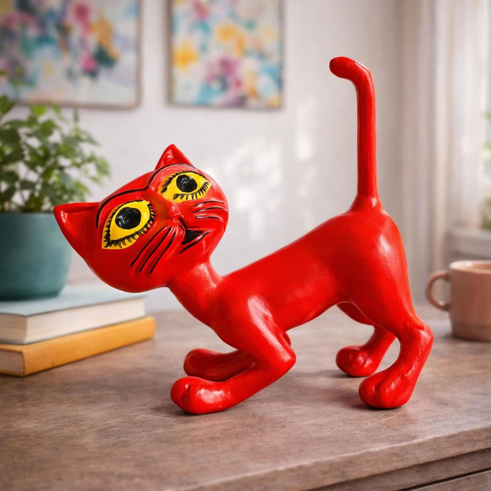 Figura Decorativa Gato Rojo. Egg Productos De Paz. img #5