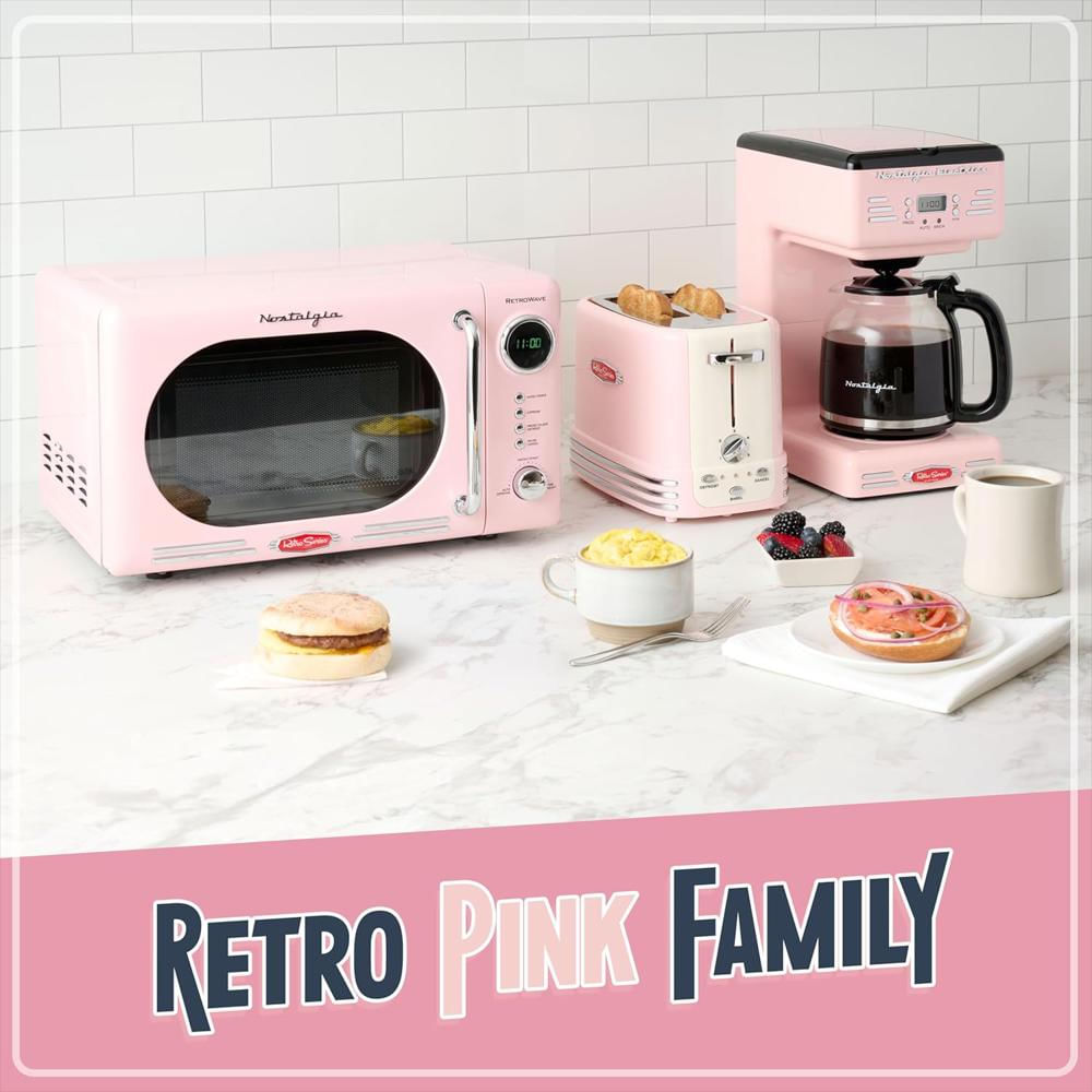 1 Cafetera Nostalgia Metal/Plástico Rosa Pantalla Led Programable Apagado Automático Mantiene Calor 12 Tazas (43 Cm) img #5
