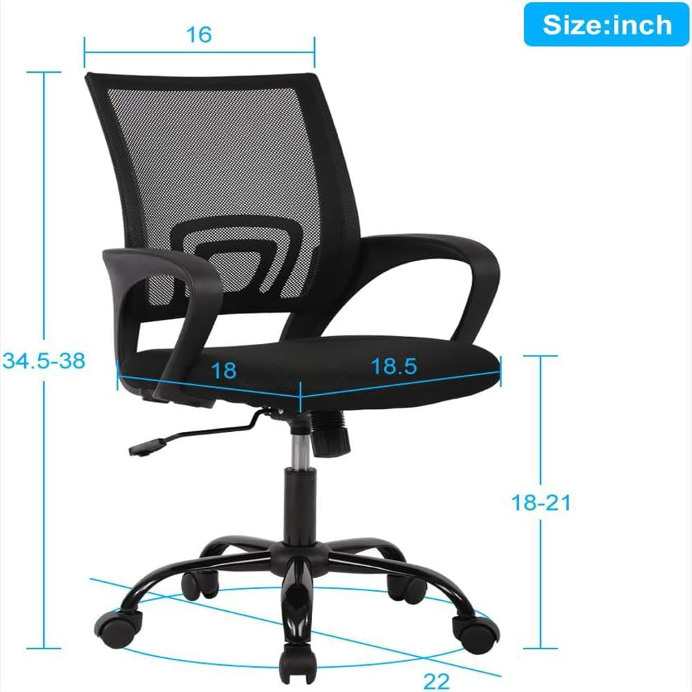 Silla Hudada Malla Rosa Ergonómica Respaldo Medio Soporte Lumbar Giratoria 360° Altura Ajustable Ruedas Hasta 113 Kg img #2