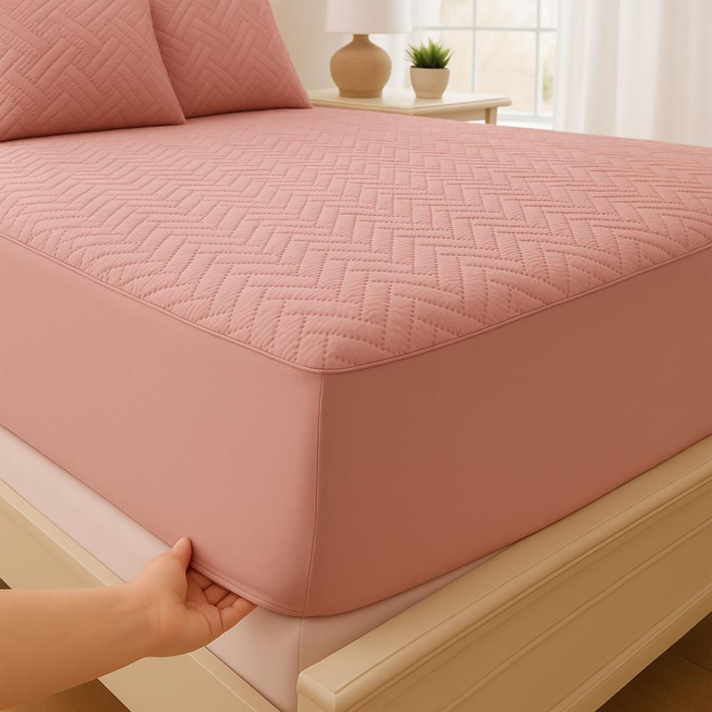 Protector De Colchón Sencillo (100 X 190) Ajustable Rosa img #2