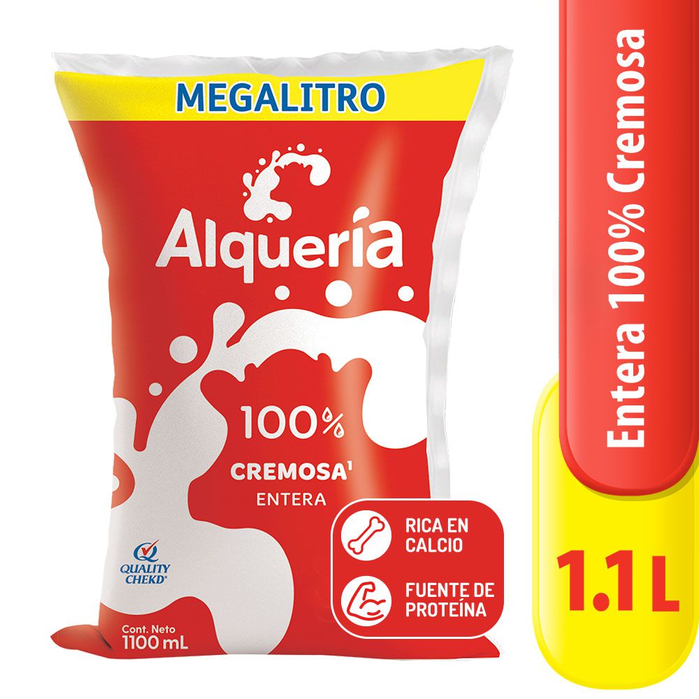 Leche ALQUERIA entera 100% cremosa (1100  ml) img #1