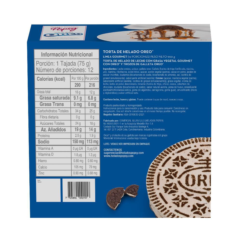 Torta de helado POPSY oreo gourmet  (900  gr) img #2