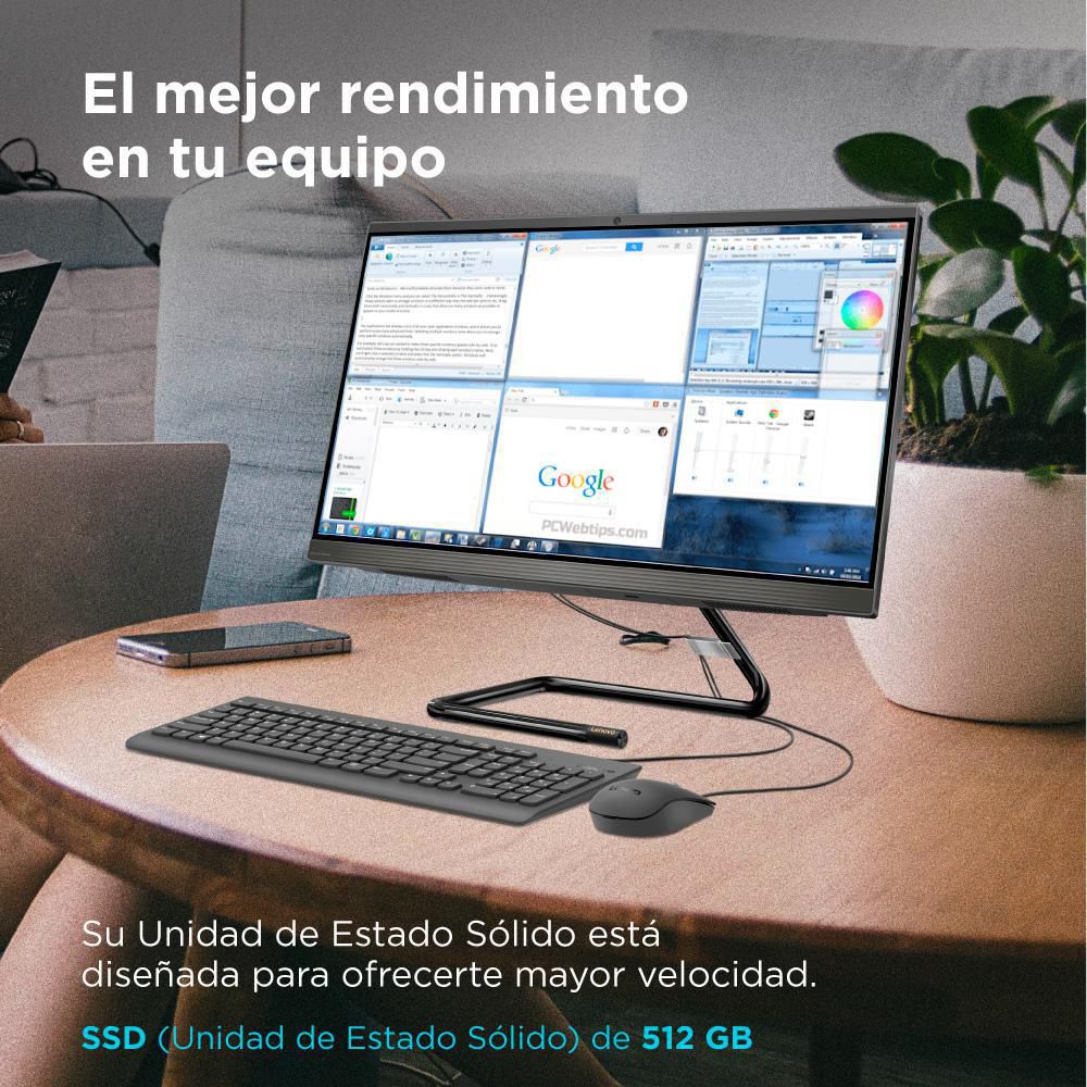 All In One  LENOVO AIO 3 AMD Ryzen 5 4500U RAM 8 GB 512 GB SSD AIO 3 24ARE05 img #6