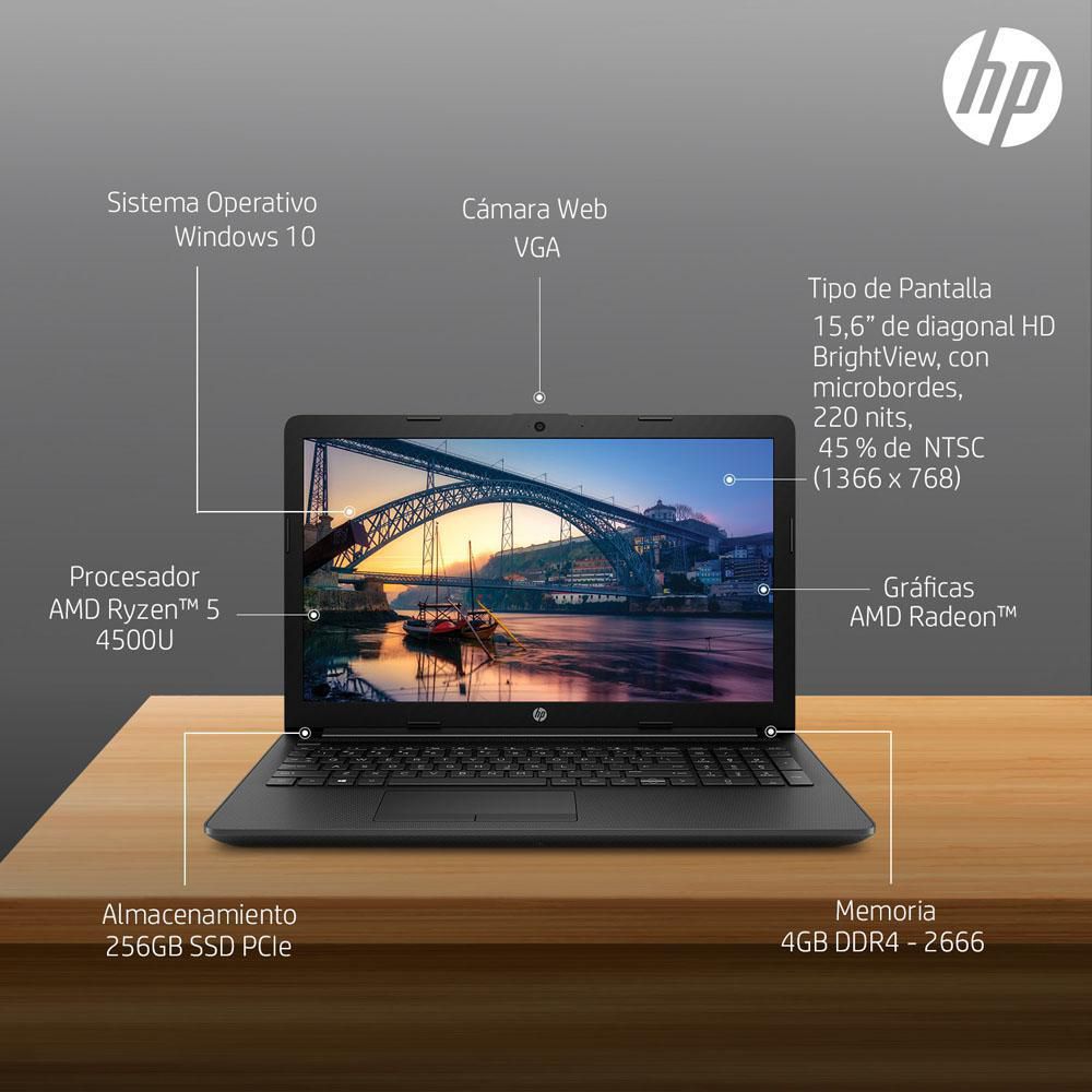 Computador Portátil HP  AMD Ryzen 5 4500U  RAM 4 GB 256 GB SSD 15ef1017la img #6