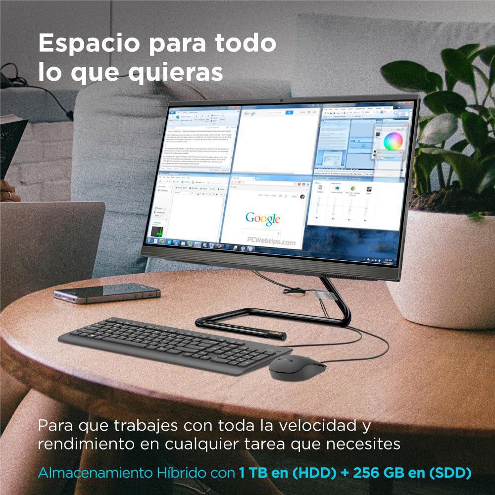 All In One LENOVO AIO 3 Intel Core i5 10400T RAM 8 GB 1 TB HDD + 256 GB SSD AIO 3 24IMB05 img #4