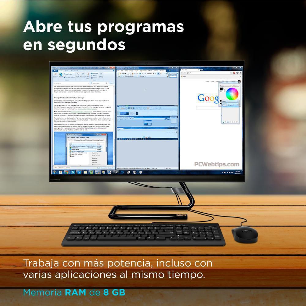 All In One LENOVO AIO 3 Intel Core i5 10400T RAM 8 GB 1 TB HDD + 256 GB SSD AIO 3 24IMB05 img #6