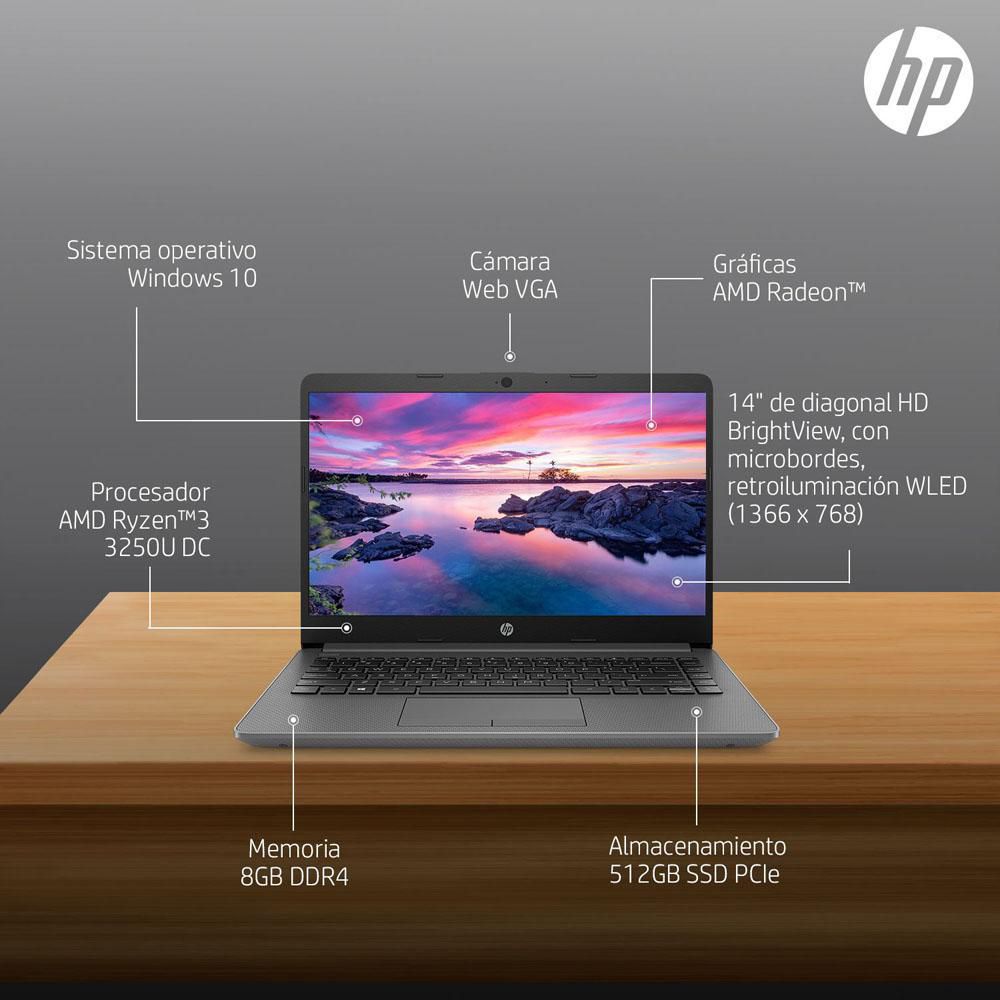Computador HP  AMD Ryzen 3 3250U DC  RAM 8 GB 512 GB SSD 14dk1009la img #6