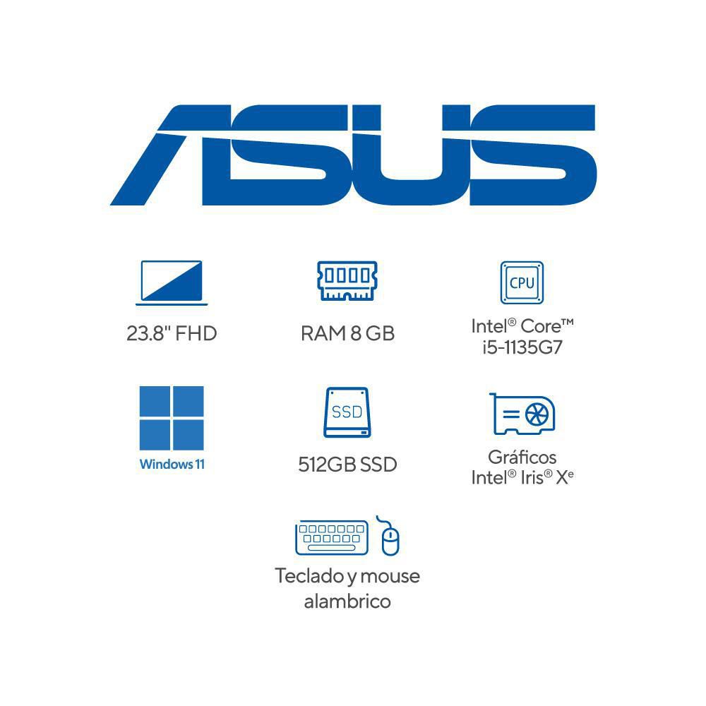 All in one ASUS Vivo AIO 24 Intel Core i5 1135G7 RAM 8 GB 512 GB SSD V241EAKBA181W img #7