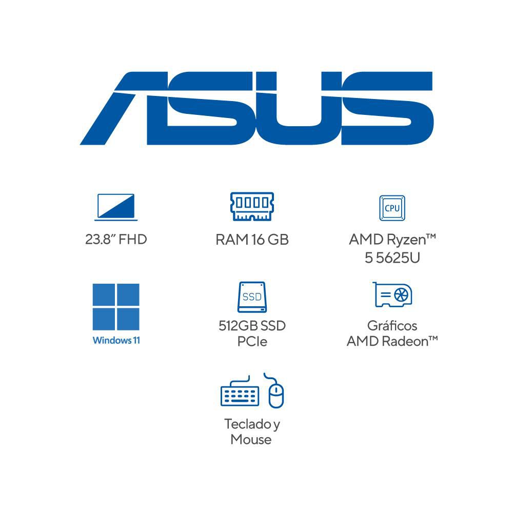 All In One ASUS  AMD Ryzen 5 5625U RAM 16 GB 512 GB SSD M5401WYAKBA015W img #8