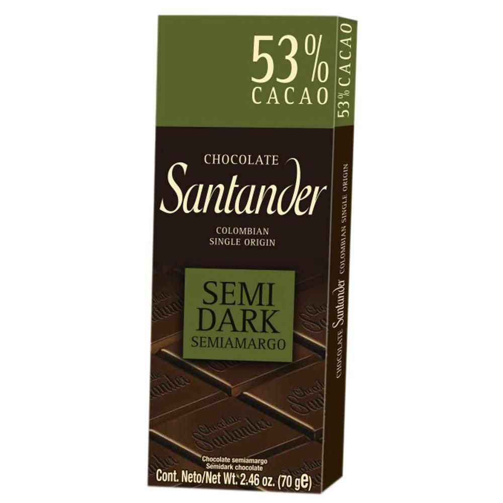 Barra de chocolate SANTANDER semiamargo 53% cacao (70  gr) img #1