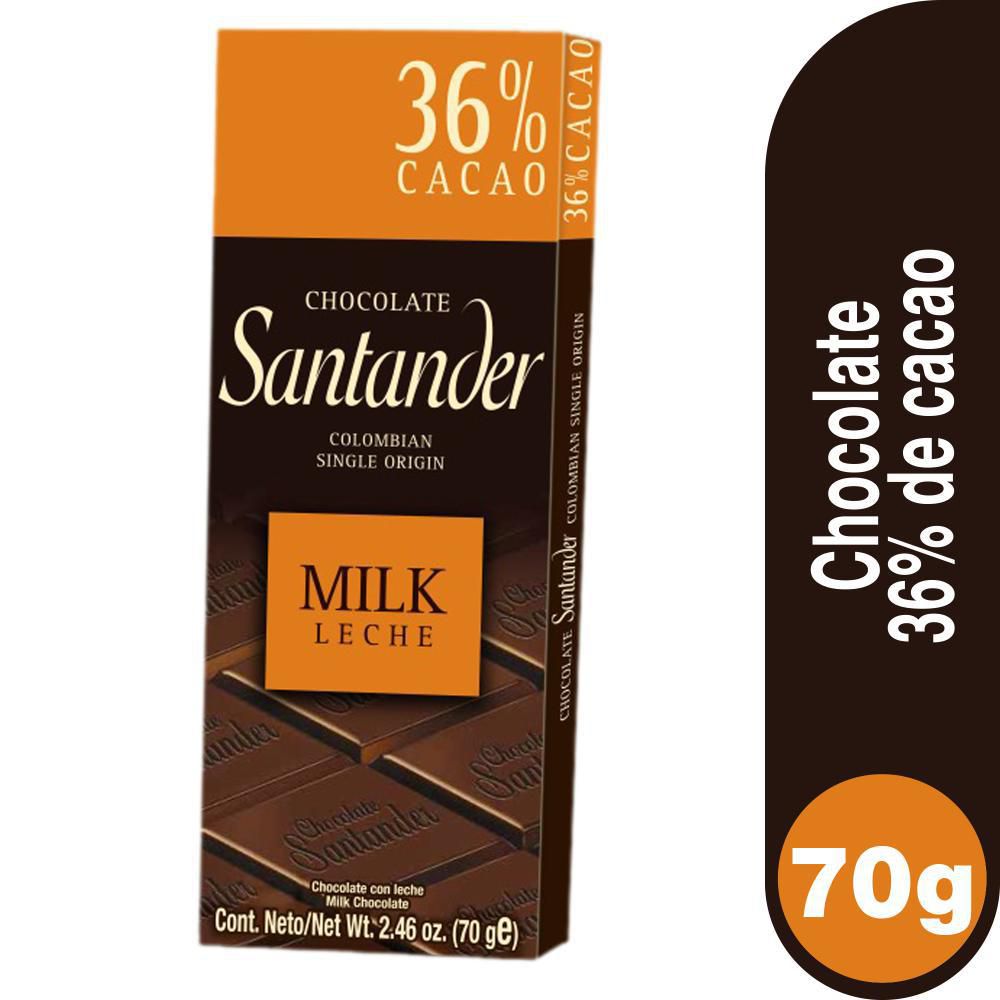 Barra de chocolate SANTANDER milk 36% cacao (70  gr) img #1