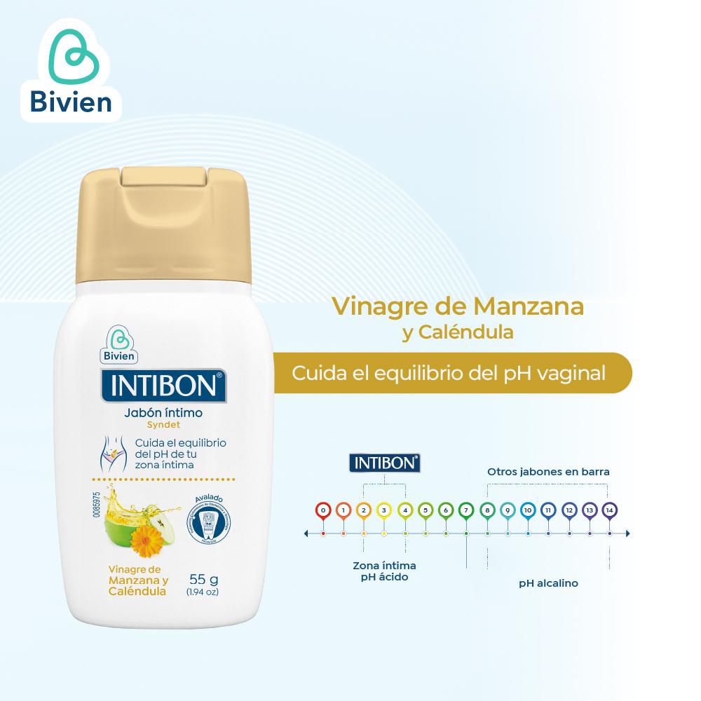 Jabón íntimo INTIBON vinagre de manzana y caléndula (55  gr) img #3