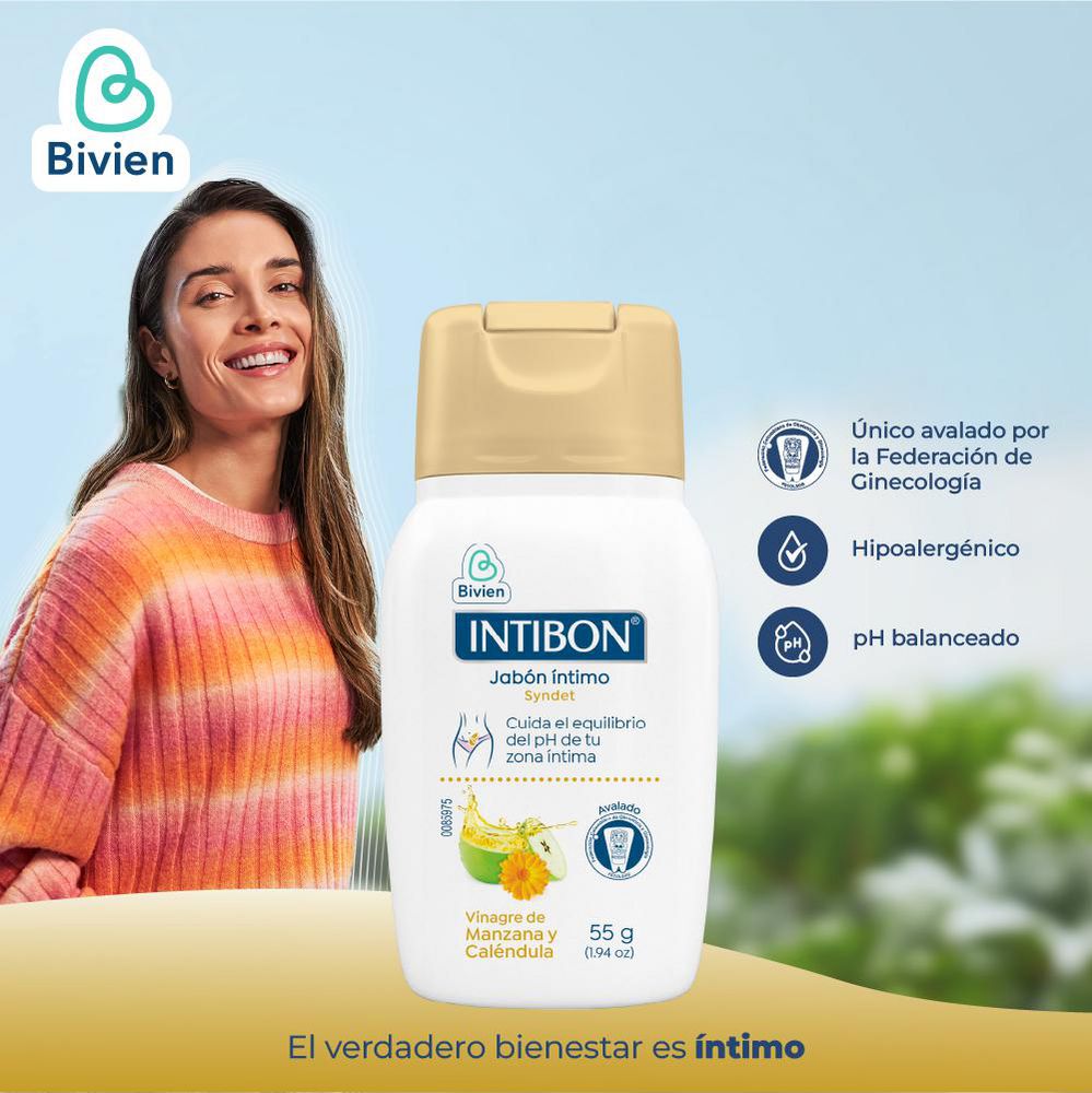 Jabón íntimo INTIBON vinagre de manzana y caléndula (55  gr) img #4