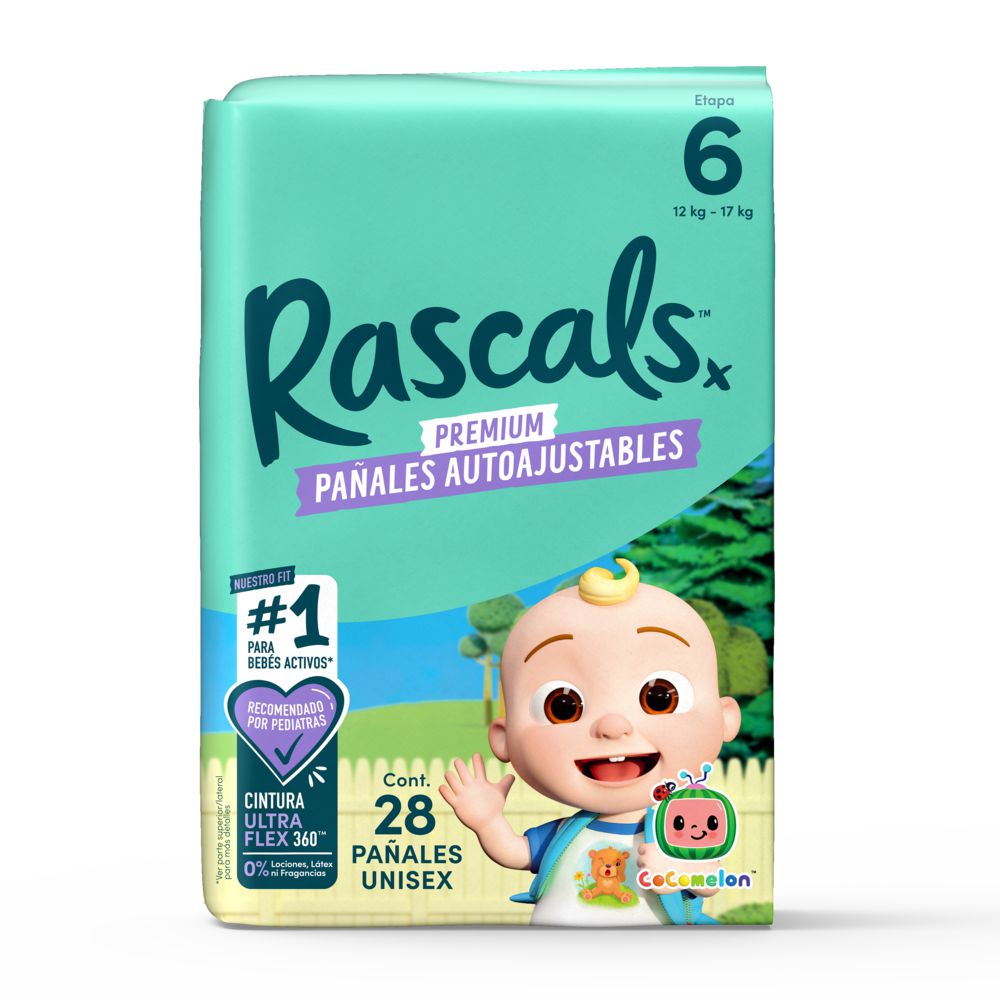 Pañales RASCAL + FRIENDS Autoajustables, talla 6 (28  und) img #1