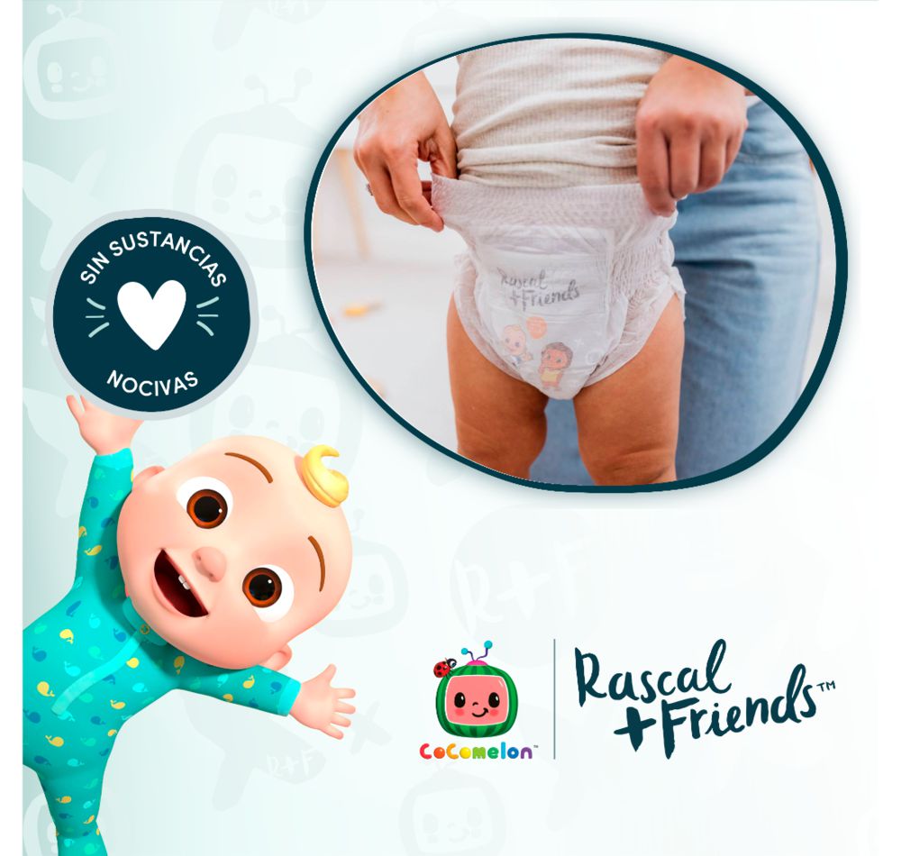 Pañales RASCAL + FRIENDS Autoajustables, talla 6 (28  und) img #2
