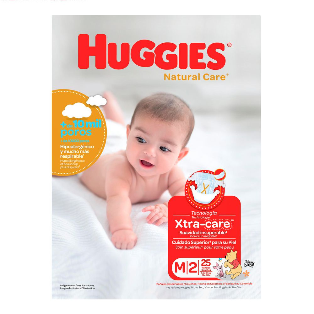 Pañales HUGGIES Xtra care talla M (25  und) img #2