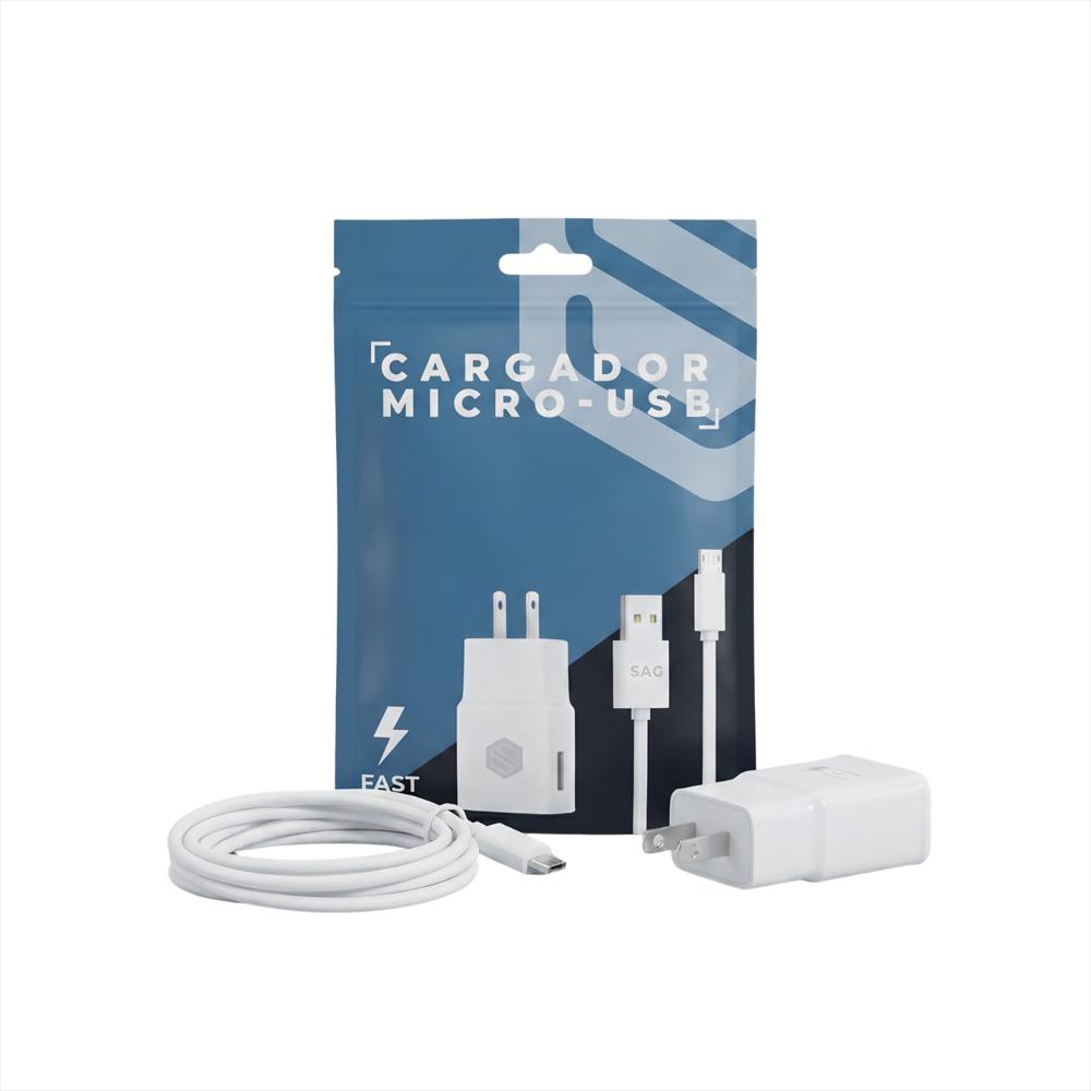 Cargador Usb V8 2.0A Con Cable Usb Micro Color Blanco img #2