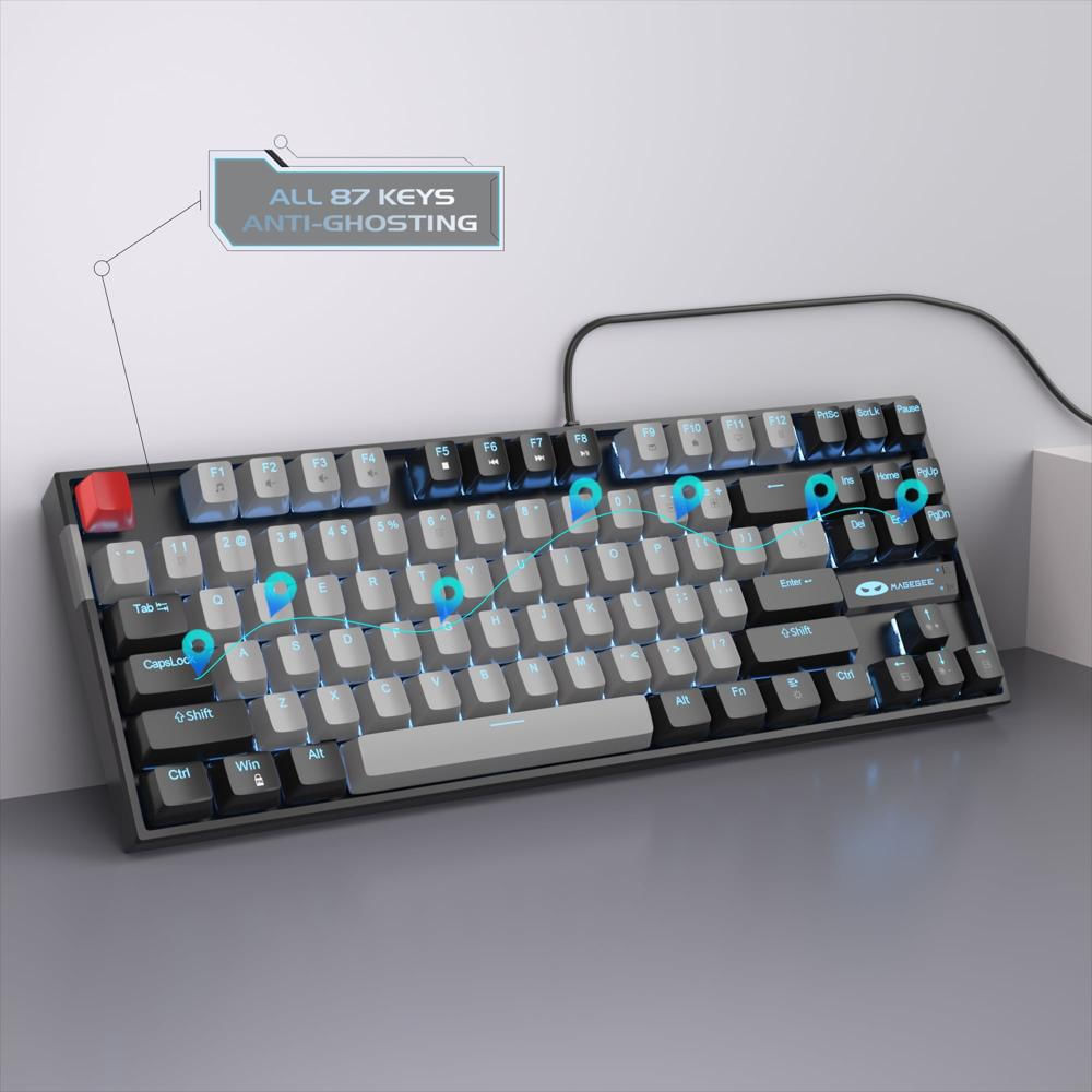 Teclado Mecánico Magegee Tkl 87 Teclas Con Switches Azules img #4