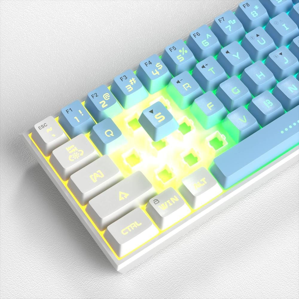 Mini Teclado Gaming Magegee Ts91 60% 61 Teclas Rgb Blanco Azul img #2