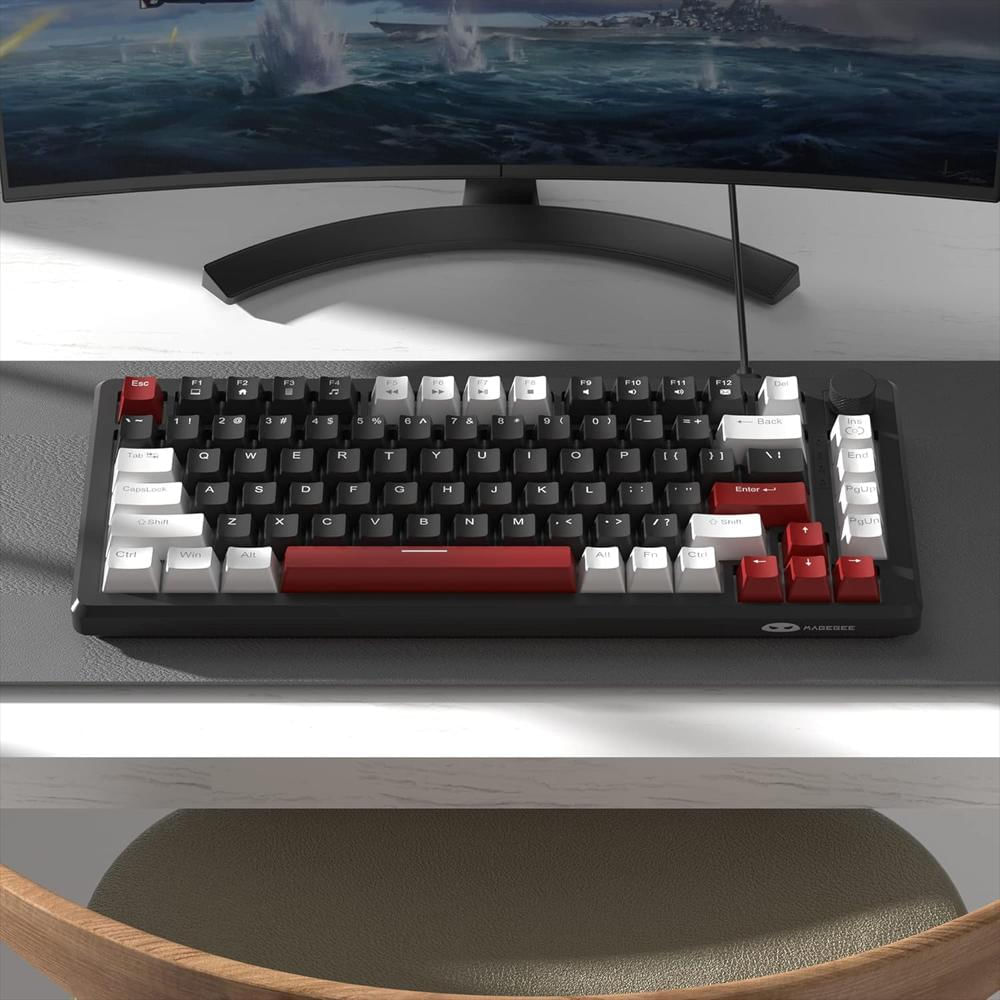 Teclado Mecánico Gaming Magegee 75% Con Retroiluminación Azul Y Perilla img #4