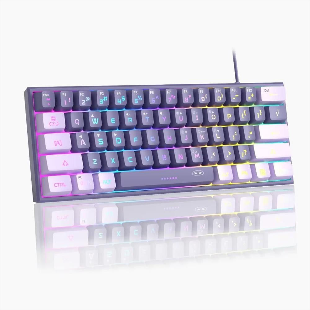 Mini Teclado Gaming Magegee Ts91 60% 61 Teclas Rgb Violeta img #1