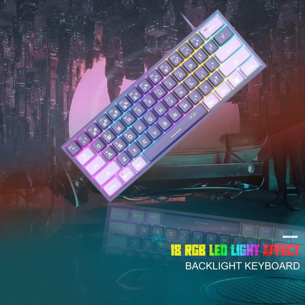 Mini Teclado Gaming Magegee Ts91 60% 61 Teclas Rgb Violeta img #5