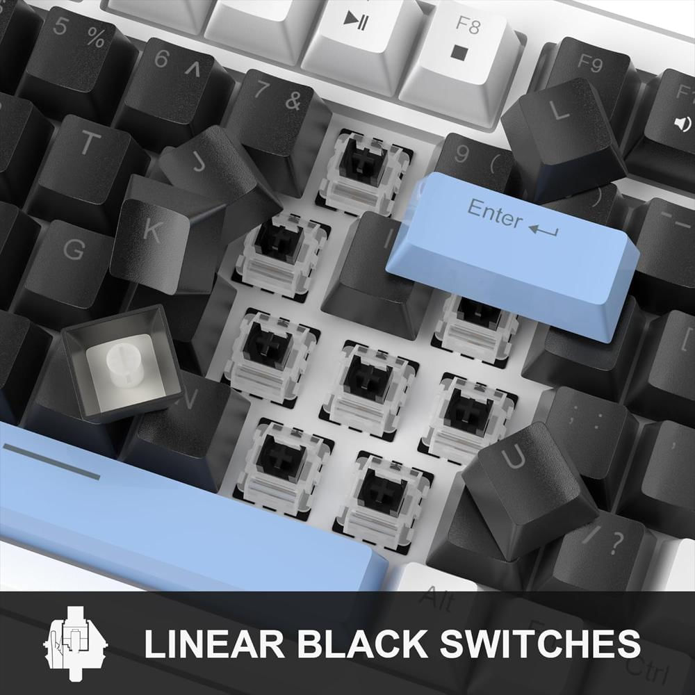 Teclado Mecánico Magegee 75% Compacto Con Perilla Y Retroiluminación Azul img #4