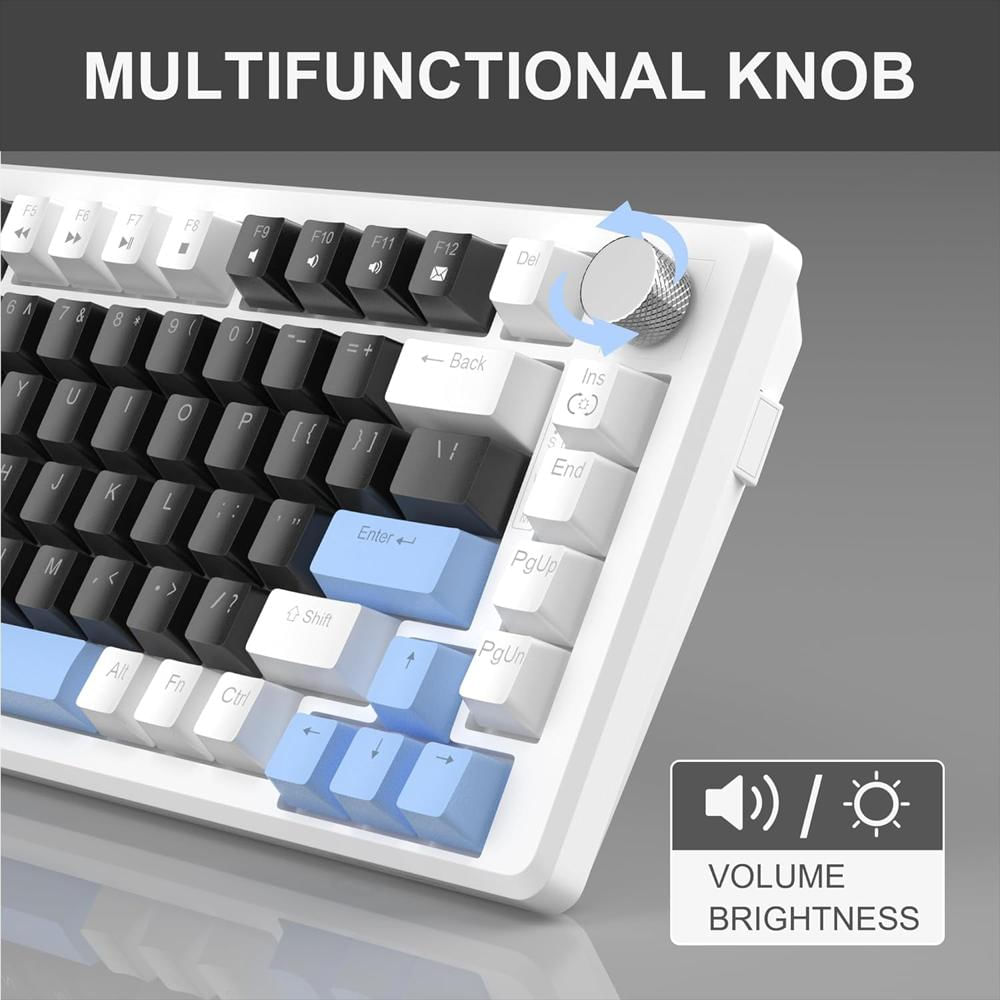 Teclado Mecánico Magegee 75% Compacto Con Perilla Y Retroiluminación Azul img #5