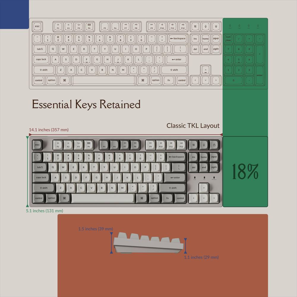 Teclado Mecánico Keychron C1 Pro 8K Tkl Qmk Red img #3
