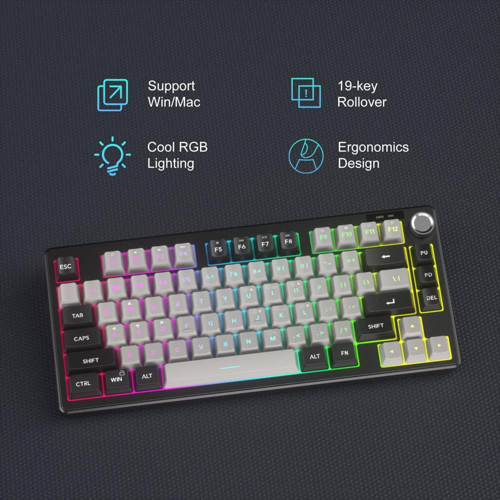 Teclado Gamer Magegee Ts75 Compacto 79 Teclas Rgb Con Perilla De Volumen img #3