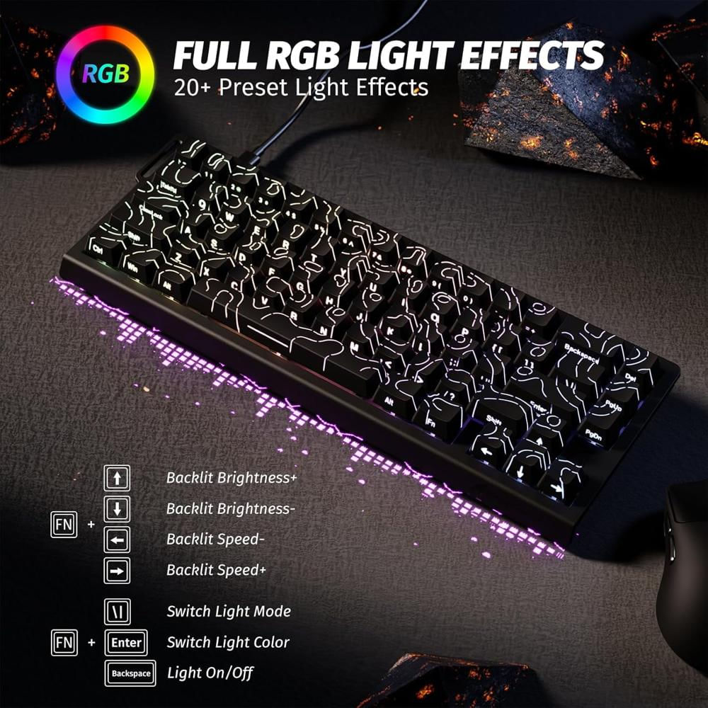 Teclado Magnético Gaming Attack Shark X68 He 60% 8Khz Rapid Trigger img #5