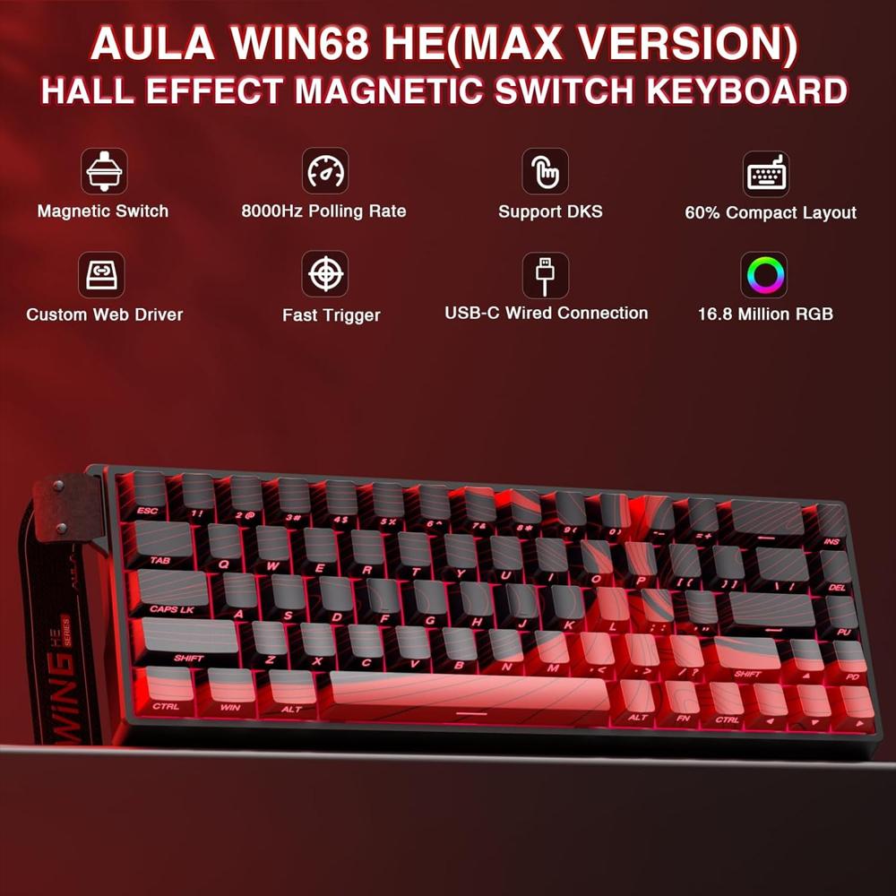 Teclado Magnético Gaming Aula Win68 He 68 Teclas img #3