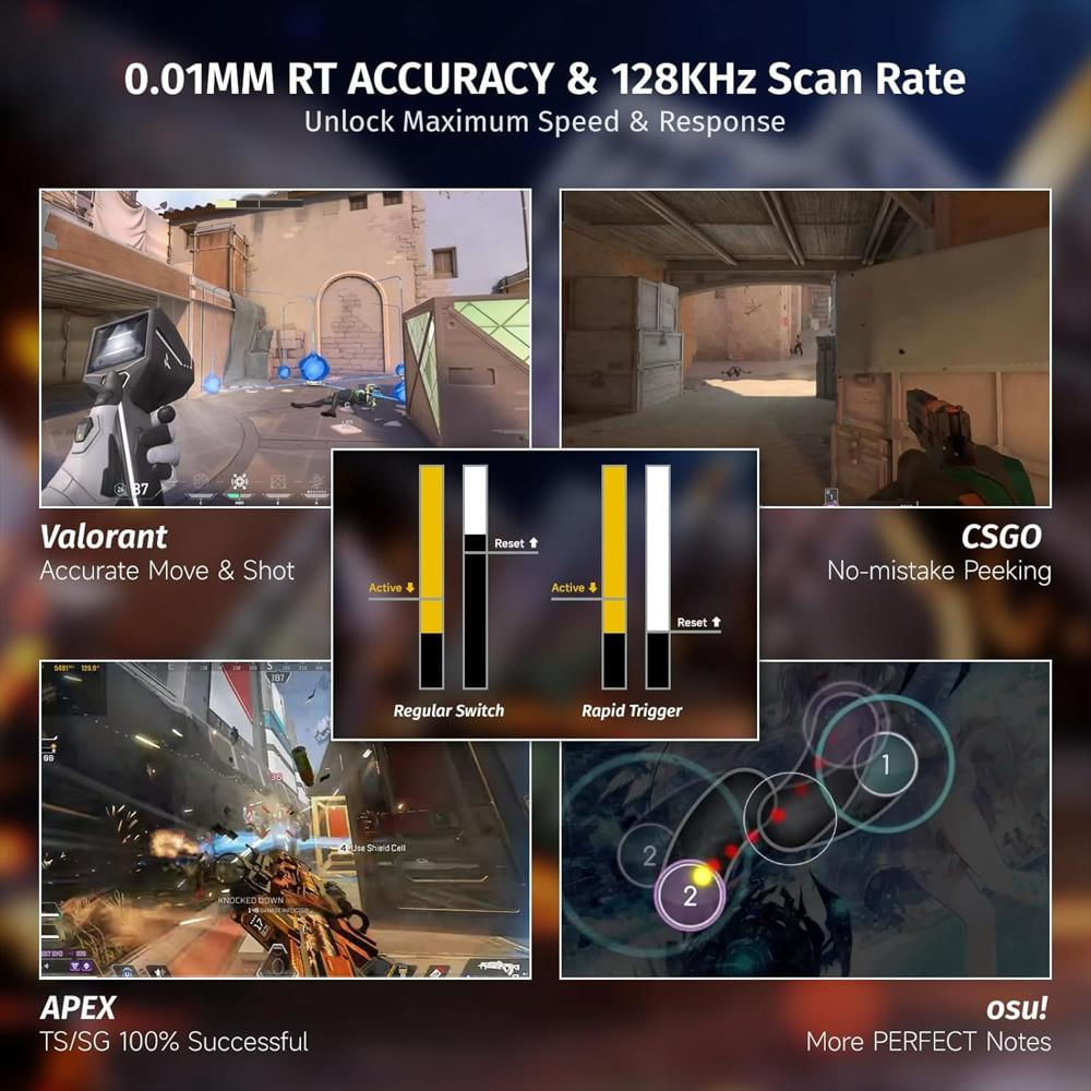 Teclado Magnético Gaming Attack Shark X68 He 60% 8Khz Rapid Trigger img #5