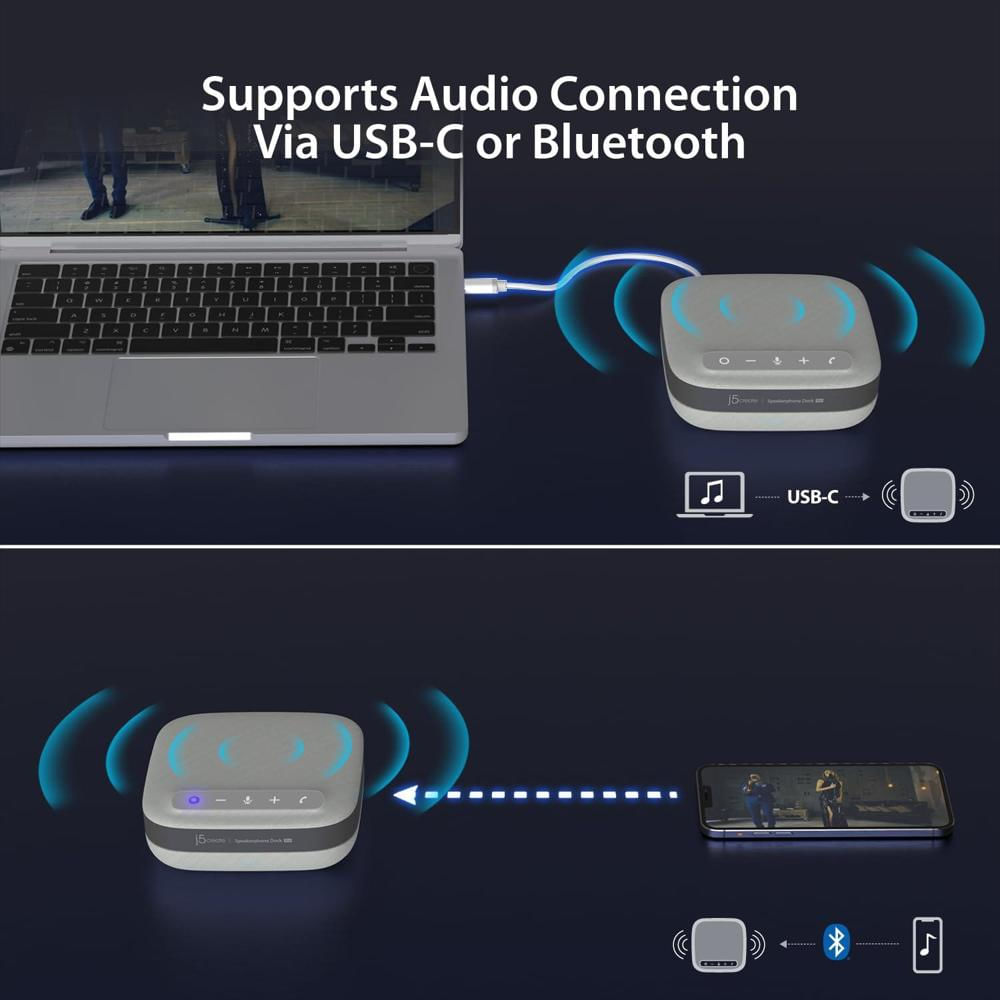 Dock J5create Jcds337 Usb C Dual 4K Con Altavoz Para Conferencias img #5