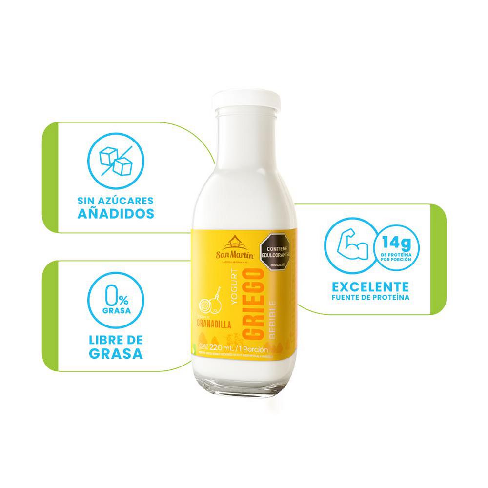 Yogurt griego SAN MARTIN griego bebible granadilla (220  ml) img #2