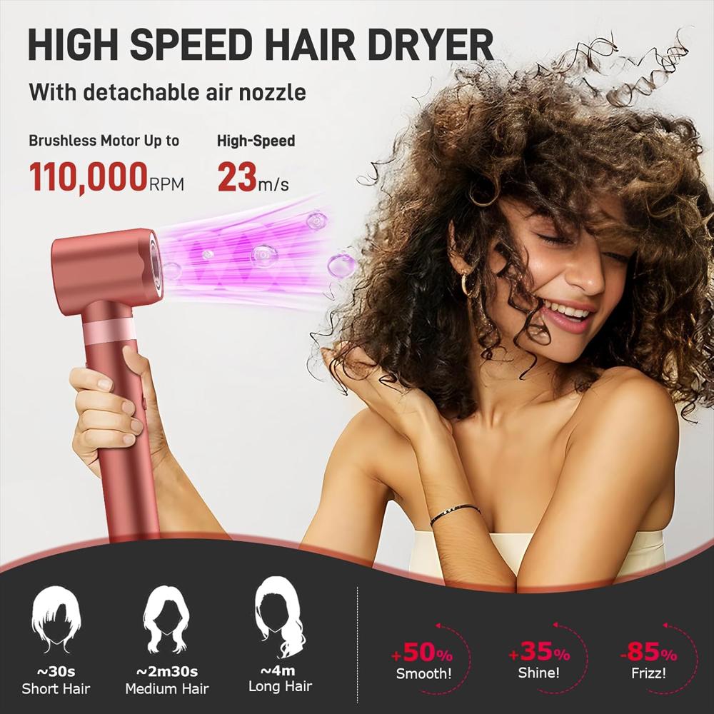 Moldeador De Pelo Mescomb 5 En 1 Secado Rápido Cepillo Profesional Rosa Intenso img #2