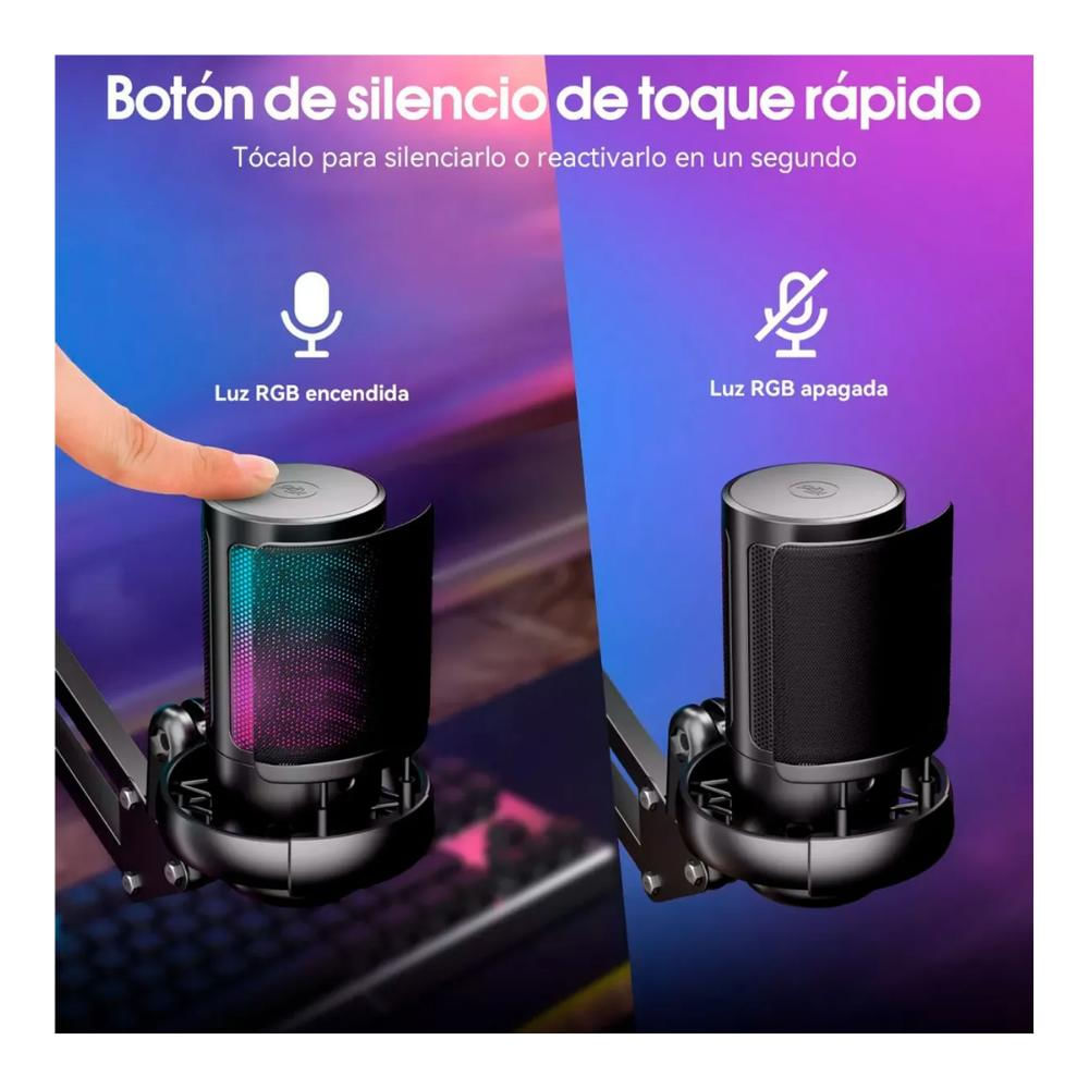 Micrófono Usb Rgb Gamer Con Brazo Para Streaming Pro img #3