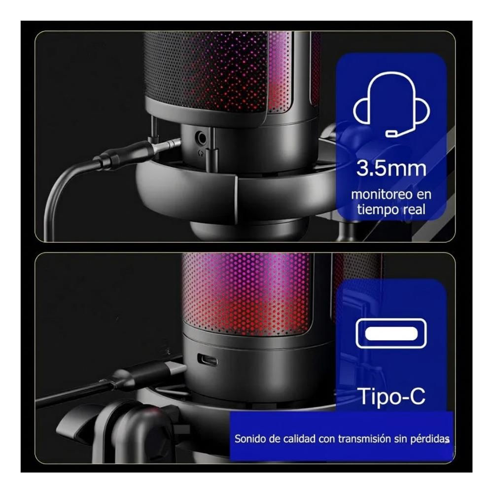 Micrófono Usb Rgb Gamer Con Brazo Para Streaming Pro img #4