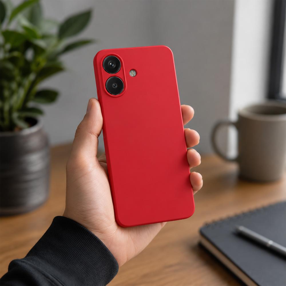 Funda Premium Silicona Líquida Realme Note 60 Antigolpes Rojo img #3