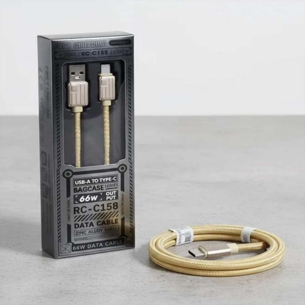 Cable Usb A Tipo C Remax Rc C158 Rápido Y Resistente Dorado img #4