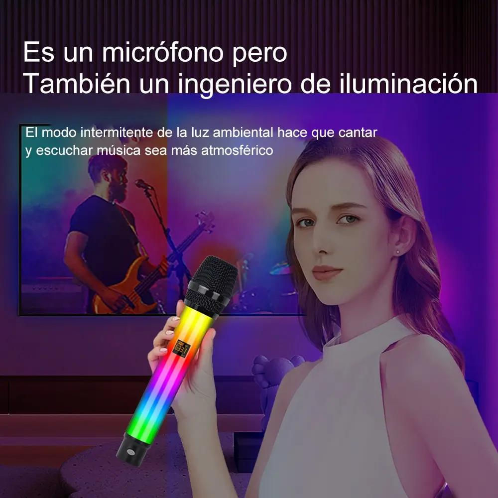 Micrófono Inalámbrico Doble Karaoke Dinámico Profesional Rgb img #5