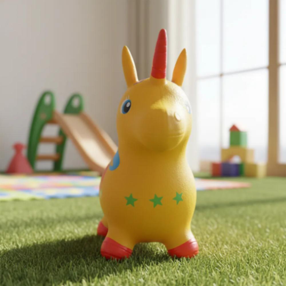 Unicornio Saltarín Inflable Infantil Amarillo Ref 332 img #4