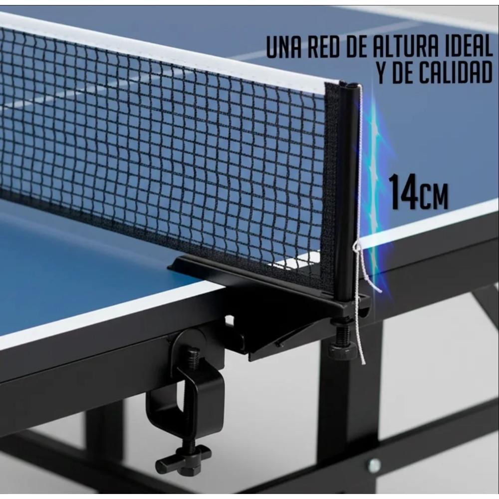 Mesa De Ping Pong Profesional 12Mm Color Azulclaro Con Rueda img #4