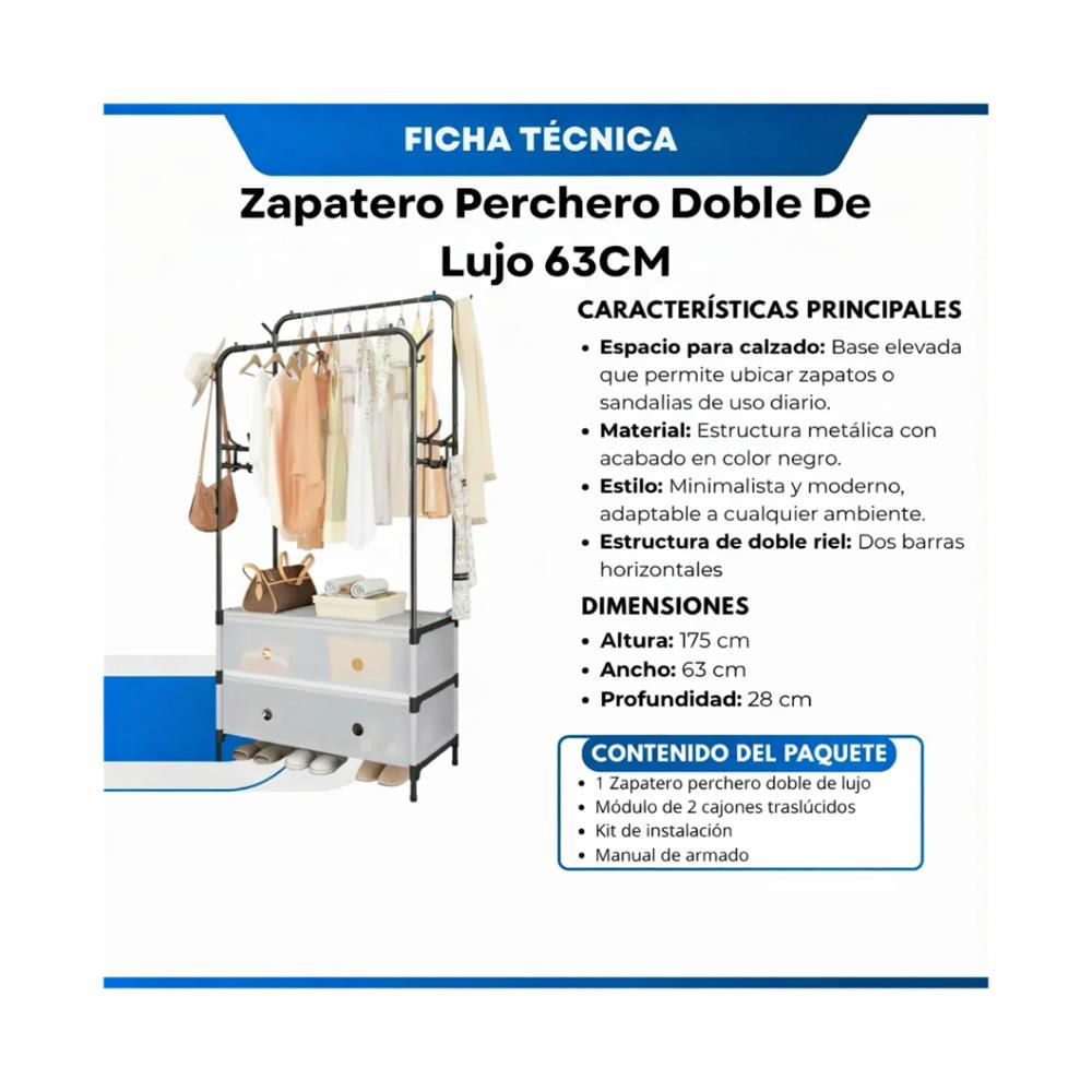 Zapatero Perchero Doble De Lujo img #2