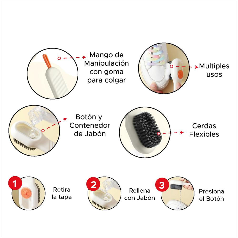 Cepillo De Mano Con Dispensador De Jabón img #3