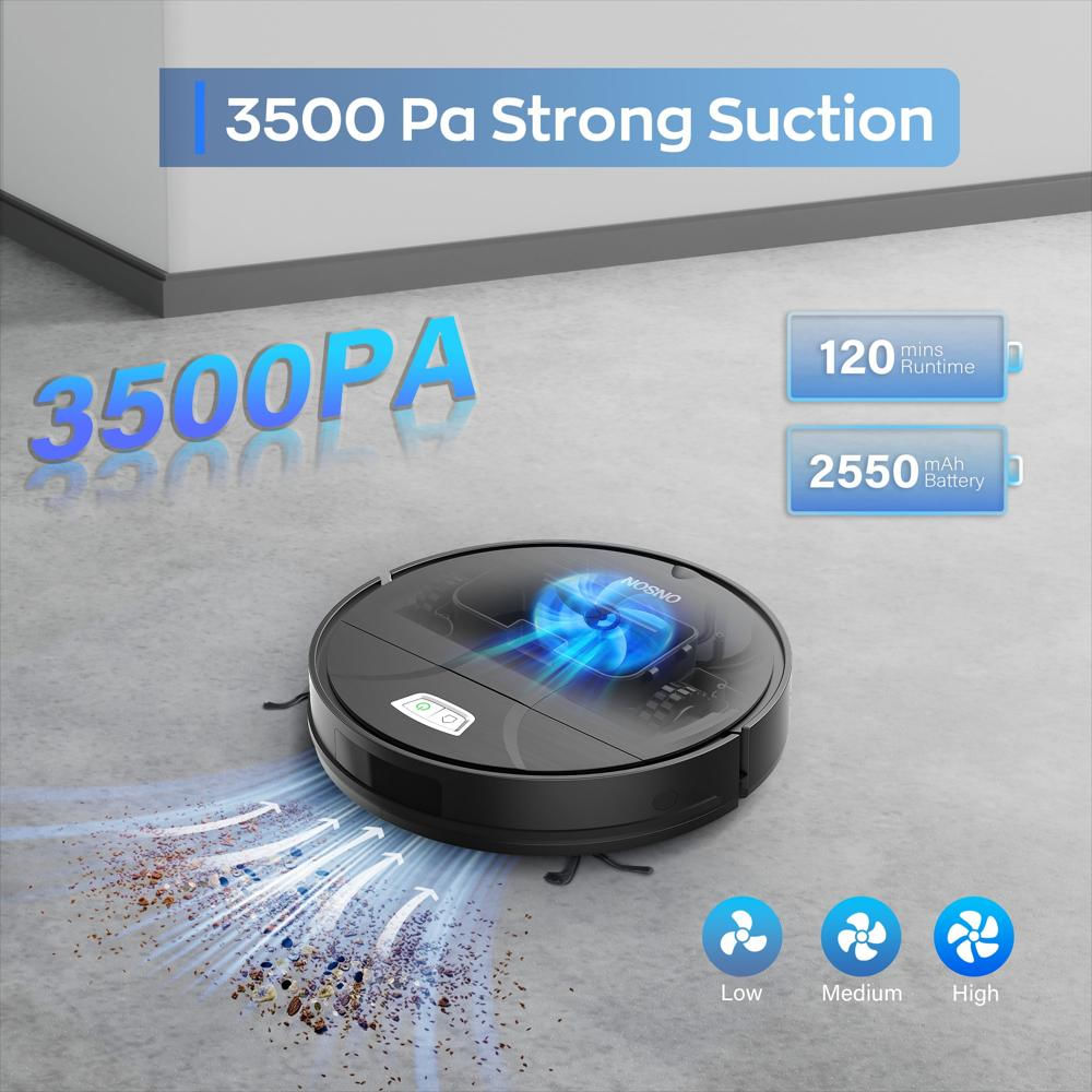 Aspiradora Robot Onson 3500 Pa Con Wifi Alexa Y Programación img #2