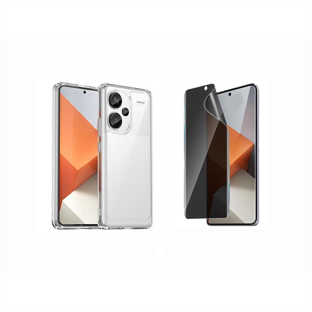 Funda Rígida Transparente Antichoque + Hidrogel Antiespia Para Xiaomi Redmi Note 13 Pro Plus img #1
