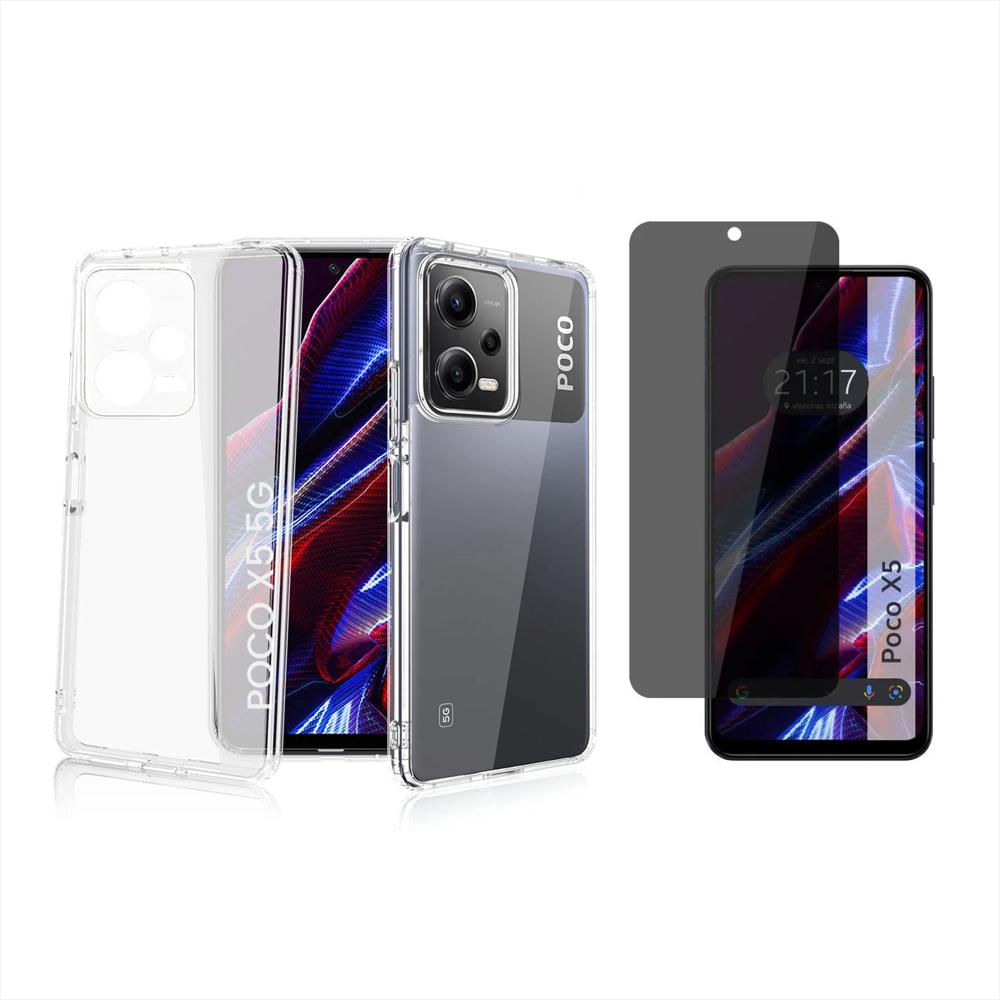 Funda Rígida Transparente Antichoque + Hidrogel Antiespia Para Xiaomi Poco X5 img #1