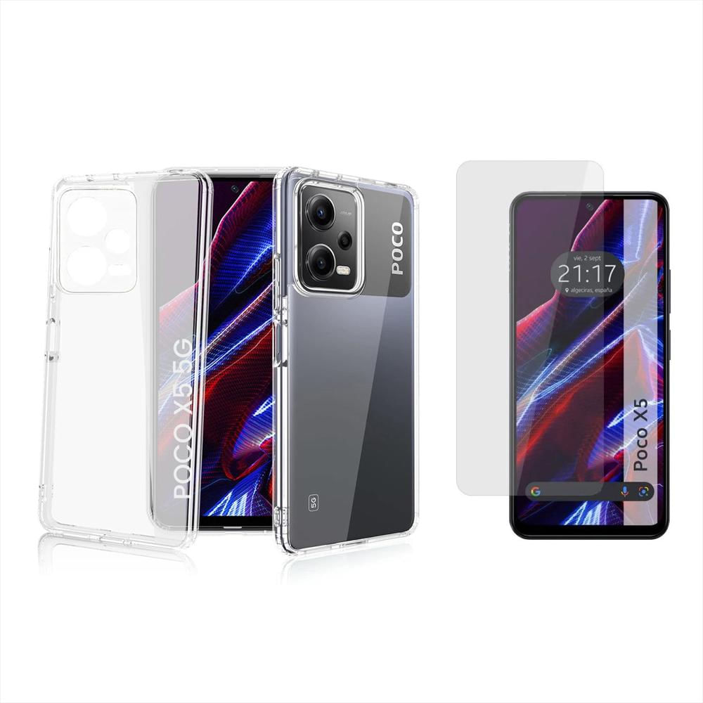 Funda Rígida Transparente Antichoque + Vidrio Para Xiaomi Poco X5 img #1